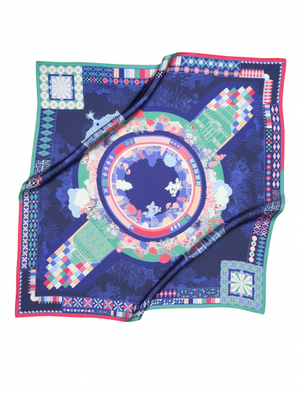 Картинка Шовкова хустина «Garden Navy»